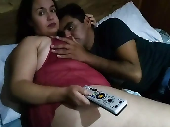Desi stepmom and stepson watch a red-hot movie and get rigid-on rigid