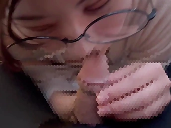 Nerdy glasses-wearing doll with a inhale-job takes on 2 naughty guys and a cum shot