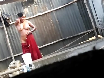 Tamil My Anni Super Red-Hot Massive Knocker Fur Covered Pussy gets nude & showcases her tastey beaver in the open air