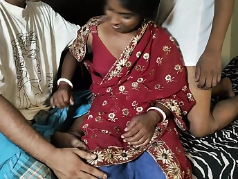 Bhabhi Cheating with husband gets plunged by her step-brutha and his acquaintance in Indian Uber-adorable movie