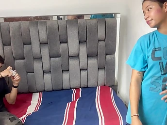 My stepsister gets wild and busts in homemade multiracial vid with Partynomercy2