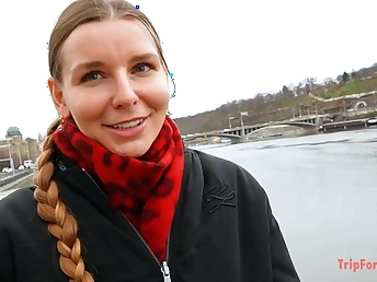 European girl with braids gets a xxx rear end-fashion nailing with a pop-shot inwards the brush taut labia