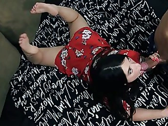 Inviting teenager blowing a really huge and fleshy chisel