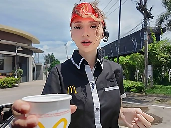 Lily Cute's homemade video: Midget brunette gets her big tits doggystyled and pounded hard