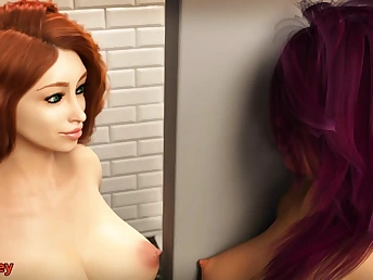 Cute girls with small boobs are getting fucked apart from huge cock