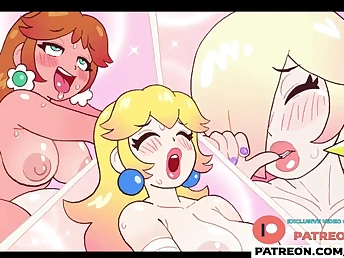 Lu Princess & Rosalina use their excellent massager to satisfy their desires in this steamy futa anime porn video