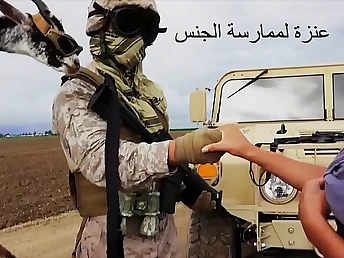 Arab prostitute pays Turkish soldier with a screw around with for his military uniform