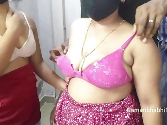 Devi, Abhi & Zakiabibi in a steamy Indian threesome with a uncompromised Indian housewife