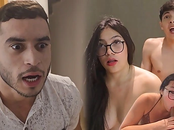 Lil_Timy romps his stepbrother's GIRLFRIEND and takes a weighty blast out of reach of his glasses