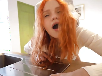 Foolish youthful Indian schoolgirl gets her taut cooter creampied in the kitchen