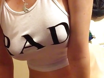 Platinum-blond with fake-man rod elbow home