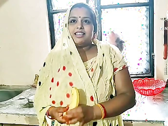 Sexynebbw gets her cock-squeezing vag opened up not far from a hard-core Kitchen with banana